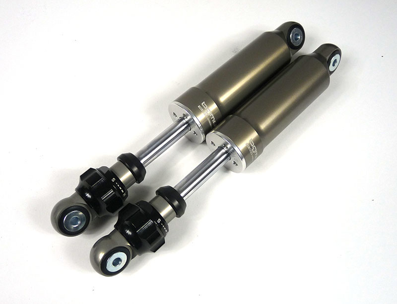 Lambretta Front shock absorber (shocker, damper) Steel Grey, adjustable, pair, bgm