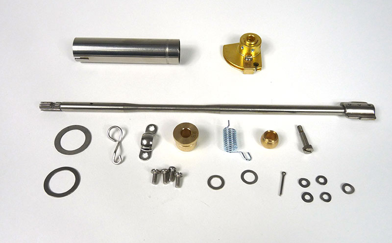 Lambretta Headset (handlebar) internal rod kit, Throttle side, splined Li 125/150 Series 3 type, 311mm rod, MB