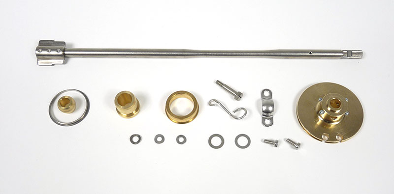 Lambretta Headset (handlebar) internal rod kit, Clutch side, splined Li 125/150 Series 3 type, 311mm rod, MB