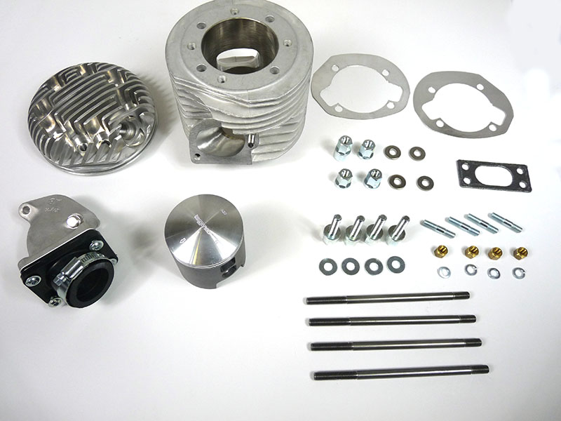 Lambretta Cylinder kit, Race-Tour RT225/230, bgm reed piston, Reed tuned, MB shorty reed assembly, PHBH, MBgm